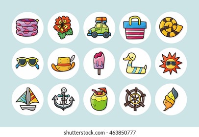Summer and beach icons set,eps10