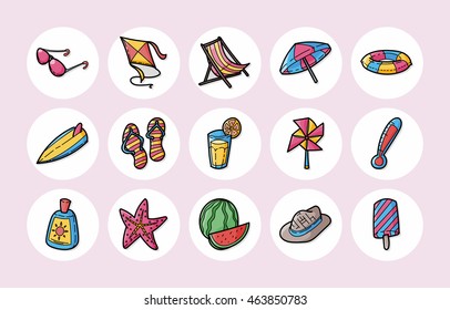 Summer and beach icons set,eps10