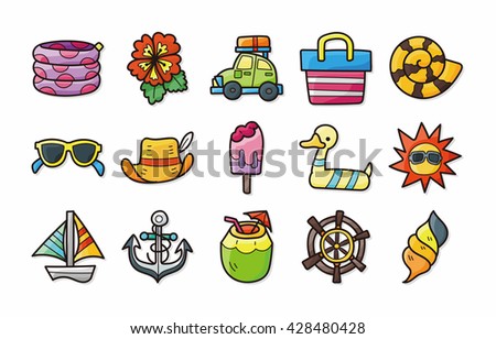 Summer and beach icons set,eps10