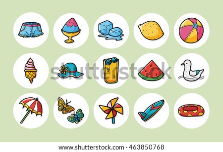 Summer and beach icons set,eps10