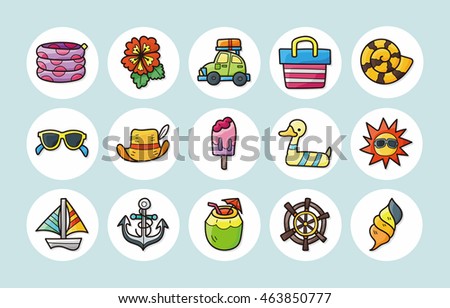 Summer and beach icons set,eps10