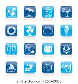 Summer and beach icons - vector icon set