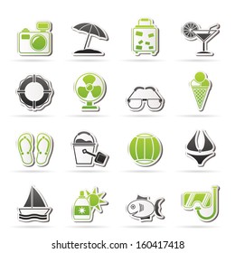 Summer and beach icons - vector icon set