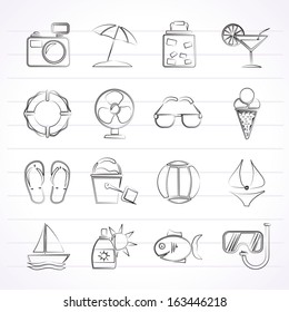 Summer and beach icons - vector icon set