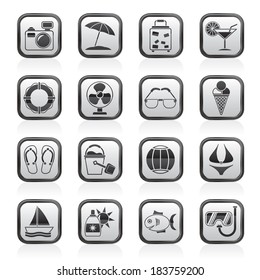 Summer and beach icons - vector icon set