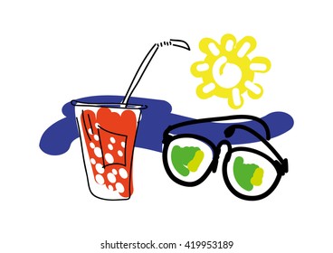 Summer beach illustration