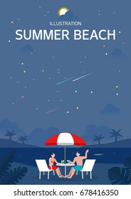 Summer beach illustration