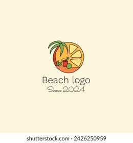 
Summer beach illustration abstract sun  