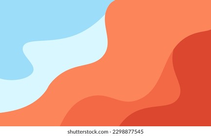 summer beach illustration abstract wavy background. Template design for poster, banner, social media