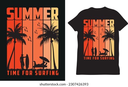 summer beach illustration design, summer vibes t-shirt, Vintage Summer Feeling T-shirt Design For Summer
