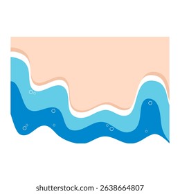 Summer beach illustration. Seashore border