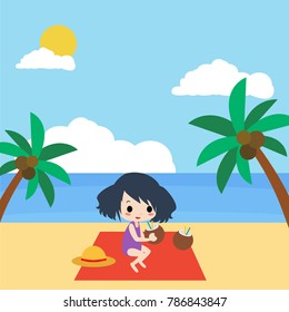 Summer Beach Illustration Vector
