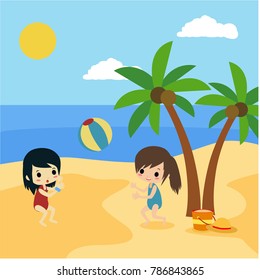 Summer Beach Illustration Vector