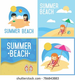 Summer Beach Illustration Vector