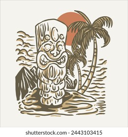 Sommer Strand Illustration Vektor-Design