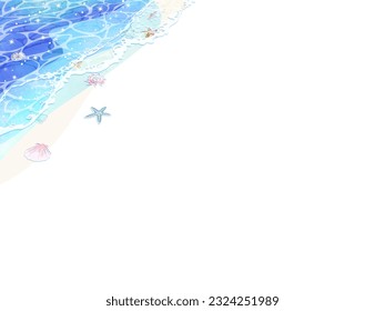 Summer beach image frame illustration