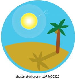 Summer beach island icon vector