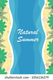Summer beach landscape background vector.
