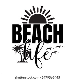 Summer Beach Life T-Shirt Design. 