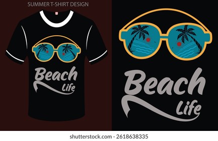 summer beach life t-shirt design vector art