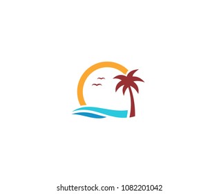 Summer beach logo 
