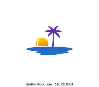 Summer beach logo 