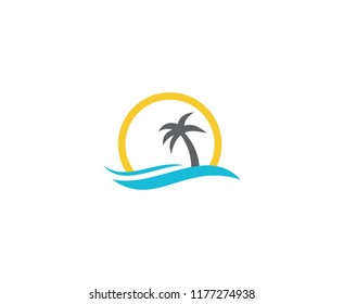 Summer beach logo 