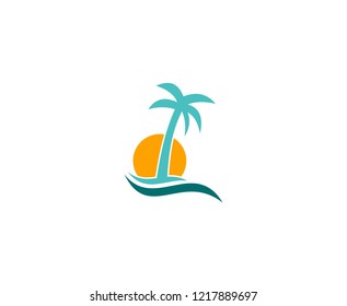 Summer beach logo 
