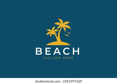 Summer Beach Logo Konzept. Markenidentität des Beach Concept. Sommerbilder für Urlaub und Urlaub Symbol