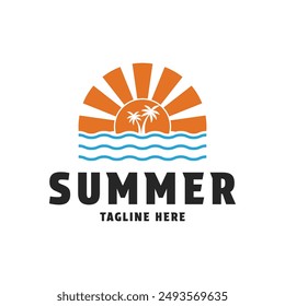 idea de diseño de logotipo de playa de verano