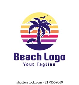 Design-Illustration für das Sommerstrand-Logo