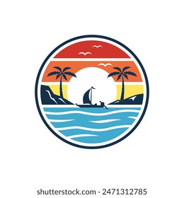 Summer Beach Logo Design Image Illustrations