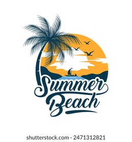 Summer Beach Logo Design Image Illustrations