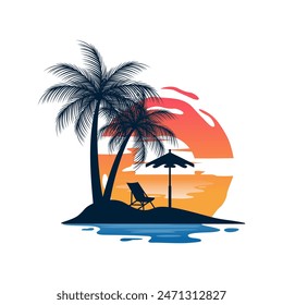 Summer Beach Logo Design Image Illustrations