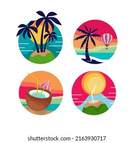 Summer beach logo design template