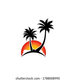 Summer Beach logo design Vector, Beach logo template design concept, Creative icon