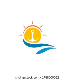 Summer Beach logo design Vector, Beach logo template design concept, Creative icon