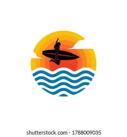 Summer Beach logo design Vector, Beach logo template design concept, Creative icon