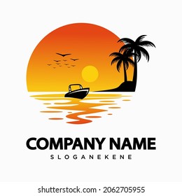  summer Beach logo design Vector