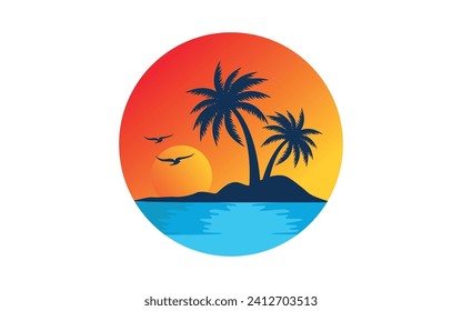 Vector de diseño del logotipo de la playa de verano