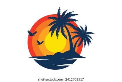 Vector de diseño del logotipo de la playa de verano