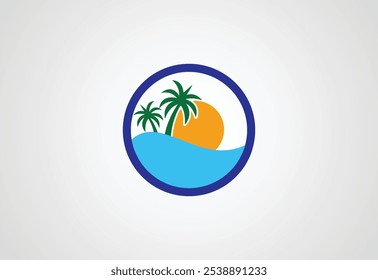 Summer beach logo design, Vector design Concept