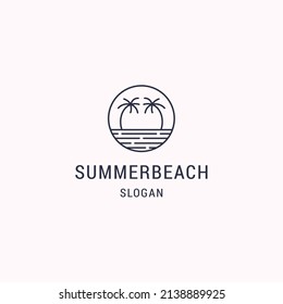 Summer beach logo icon design template vector illustration