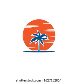 Summer beach logo icon vector