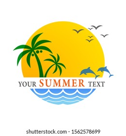Summer Beach Logo Images. Holidays design. Retro and vintage templates. Labels, Badges,Emblem. Vector illustration
