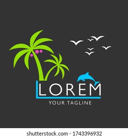 Summer Beach Logo Images. Holidays design. Retro and vintage templates. Labels, Badges,Emblem. Vector illustration
