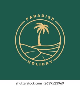 summer beach logo with palm tree logo design. paradise logo symbol design