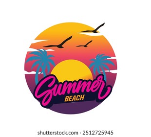 Summer Beach Logo template Design