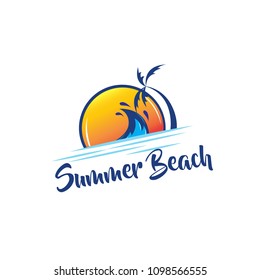 summer beach logo vector
