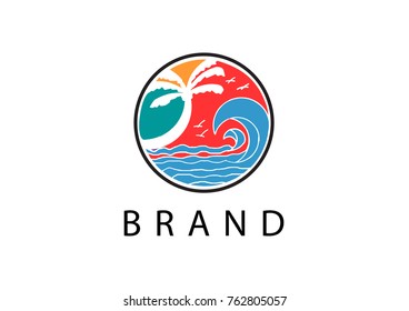 summer beach logo vector